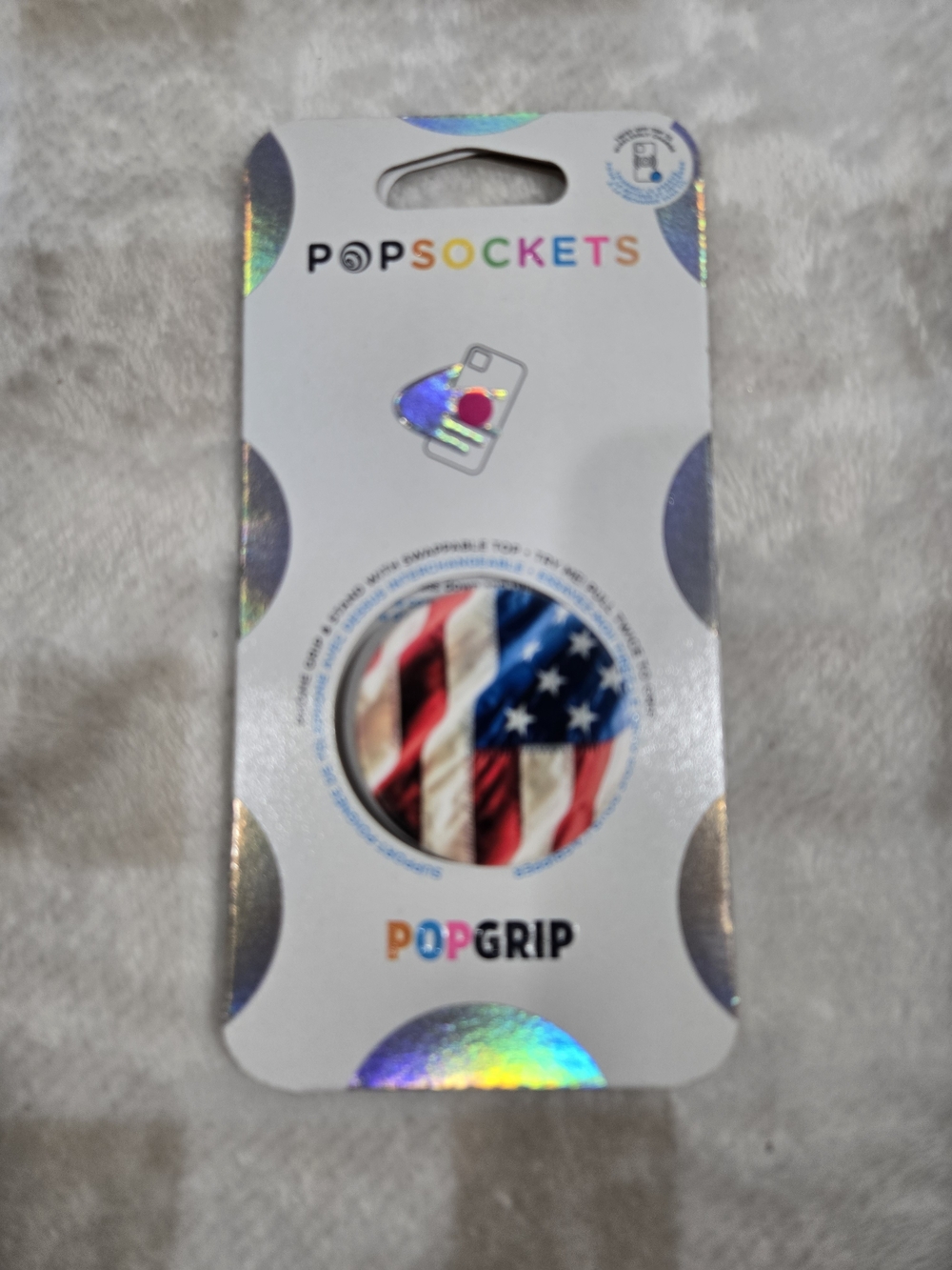PopSocket PopGrip Phone Grip with American Flag Design in Red, White & Blue